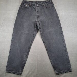Levis 560 90's Jeans Mens‎ Actual Sz 35x28 Black Denim Tapered Leg Vintage Baggy